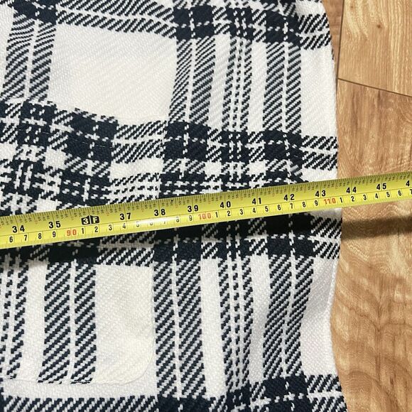Abercrombie & Fitch Plaid Poncho One Size White and Black Country Boho Classic - Picture 5 of 5